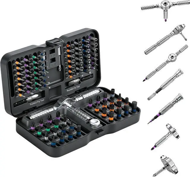 Main image of Ratchet Screwdriver Set, magnetic Screwdriver sets, S2 Steel Bits, DIY Combination Flexible Shaft, Suitable for Furniture Assembly, Precision Electrical Appliance Repair, Bicycle Tools