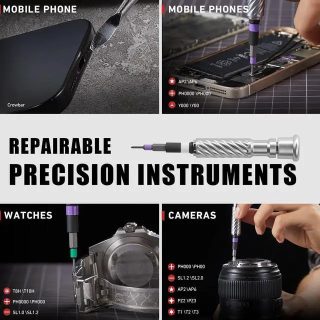 Alt view image 7 of 7 - Ratchet Screwdriver Set, magnetic Screwdriver sets, S2 Steel Bits, DIY Combination Flexible Shaft, Suitable for Furniture Assembly, Precision Electrical Appliance Repair, Bicycle Tools