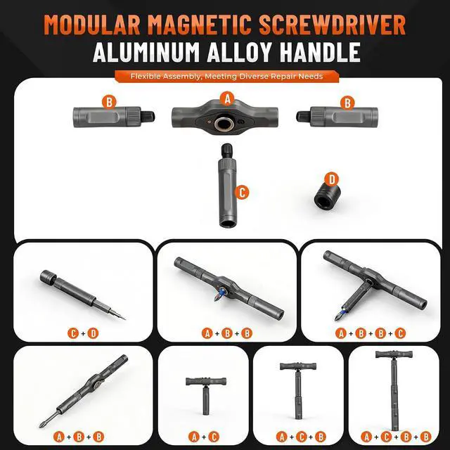 Alt view image 2 of 7 - 66 in 1 Magnetic Ratchet Screwdriver Set, Professional S2 Steel Precision Tool Kit with Magnet Case, Ratcheting Driver for Furniture Assembly, Electronics,Laptop Repair, DIY Enthusiasts, Men Dad Gift