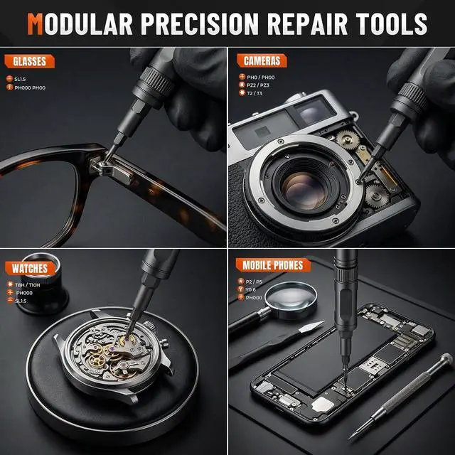 Alt view image 6 of 7 - 66 in 1 Magnetic Ratchet Screwdriver Set, Professional S2 Steel Precision Tool Kit with Magnet Case, Ratcheting Driver for Furniture Assembly, Electronics,Laptop Repair, DIY Enthusiasts, Men Dad Gift