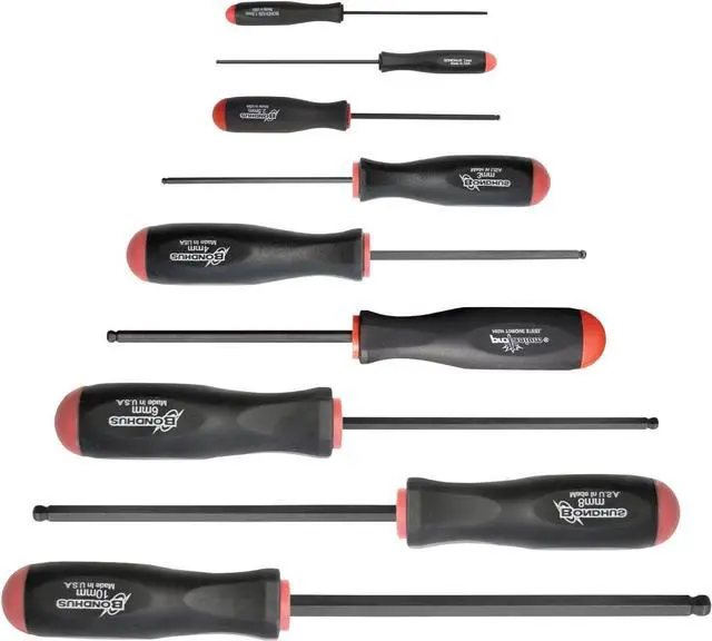 Main image of 10699 Set of 9 Balldriver Screwdrivers, ProGuard Finish, sizes 1.5-10mm