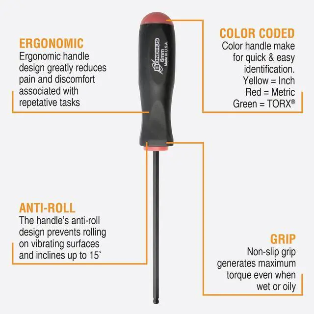 Alt view image 2 of 7 - 10699 Set of 9 Balldriver Screwdrivers, ProGuard Finish, sizes 1.5-10mm