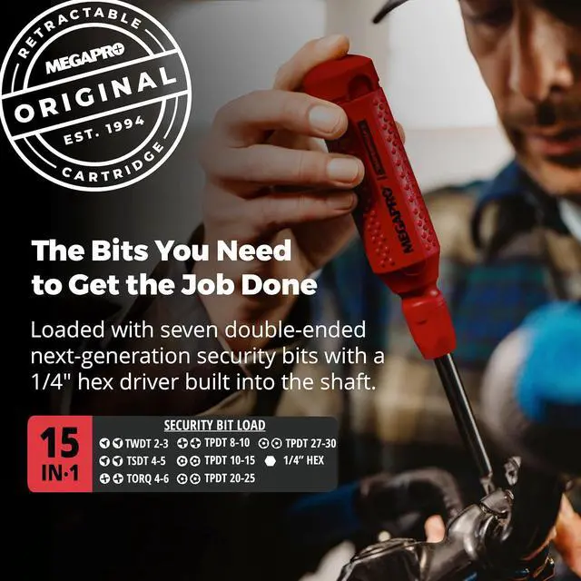 Alt view image 2 of 6 - Tamperproof Security Screwdriver Set | Multi-Bit Screwdriver with ¼ Hex Shaft | Next Gen Tamperproof Security Bits |Tri-wing bits | | Compact Security Bit Set (Next-Gen)
