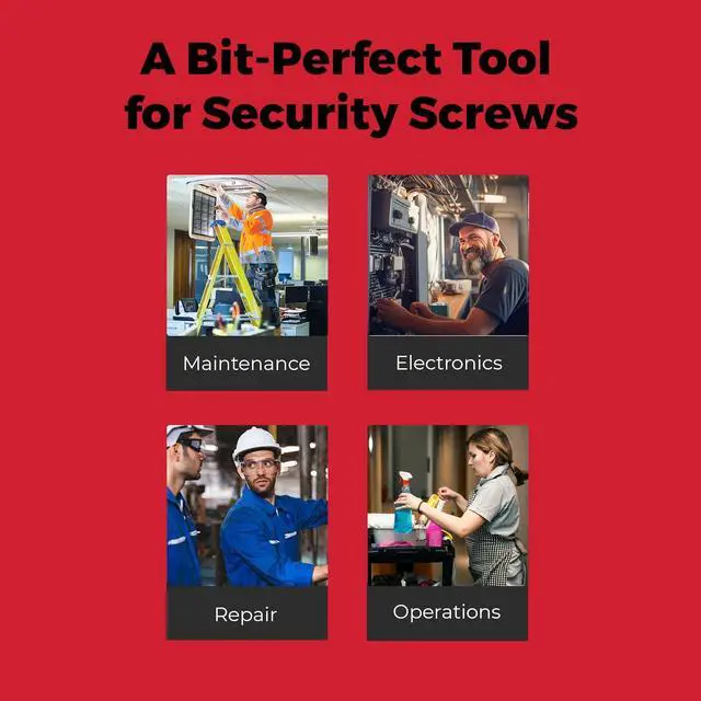 Alt view image 5 of 6 - Tamperproof Security Screwdriver Set | Multi-Bit Screwdriver with ¼ Hex Shaft | Next Gen Tamperproof Security Bits |Tri-wing bits | | Compact Security Bit Set (Next-Gen)