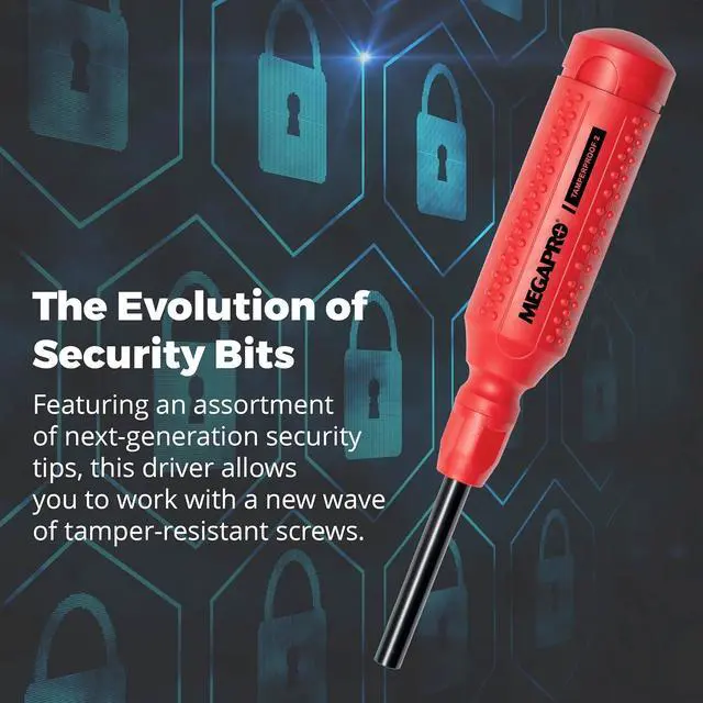 Alt view image 4 of 6 - Tamperproof Security Screwdriver Set | Multi-Bit Screwdriver with ¼ Hex Shaft | Next Gen Tamperproof Security Bits |Tri-wing bits | | Compact Security Bit Set (Next-Gen)