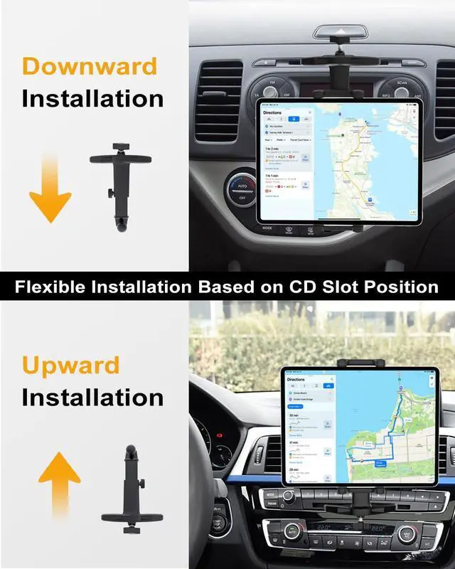 Alt view image 4 of 6 - Car CD Slot Mount Tablet Holder with Adjustable Arm, Universal 360° Rotation Truck CD Player Tablet Holder for 4-13" iPad Pro Air Mini, Phone, Galaxy Z Fold, Fire HD