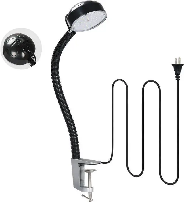 Main image of 20W LED Clamp on Work Light with Metal Clip Base, 2000 Lumens 6500K 110V US Plug, Drill Press Light with Flexible Gooseneck for Work Bench, Lathe, Sewing Machine