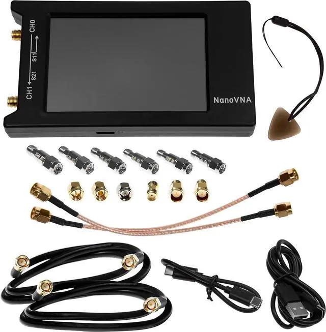Main image of Nooelec NanoVNA-H 4 Premium Bundle - Vector Network Analyzer Kit from Authorized Distributor with 50kHz-1.5GHz+ Portable VNA (4" LCD), EMI Shielding, Calibration Kit, 6pc Attenuator Kit and Much More!