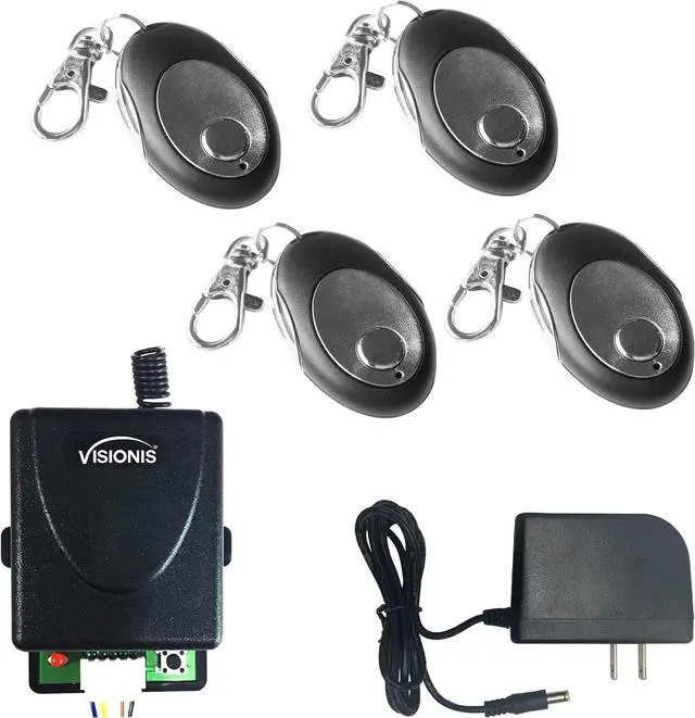 Main image of RF 12V 1CH Wireless Receiver with 4 Remote Control Transmitters 315Mhz for Door Gate Garage Opener Access Controller Switch Relay - FPC-5229