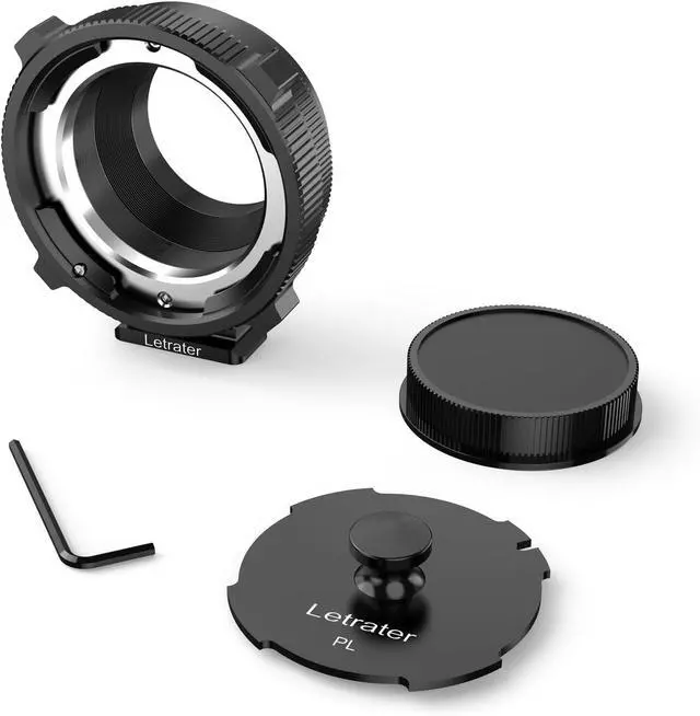 Main image of PL to L Mount Adapters compatible with PL lens and Panasonic S1 S1R S1H S5/Leica SL SL2 CL TL/Sigma FP DLSR L mount camerasTwo Copper Mounts with Two Caps One Wrench & One Cloth, Matte Black