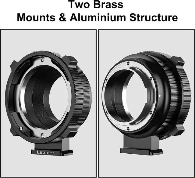 Alt view image 3 of 7 - PL to L Mount Adapters compatible with PL lens and Panasonic S1 S1R S1H S5/Leica SL SL2 CL TL/Sigma FP DLSR L mount camerasTwo Copper Mounts with Two Caps One Wrench & One Cloth, Matte Black