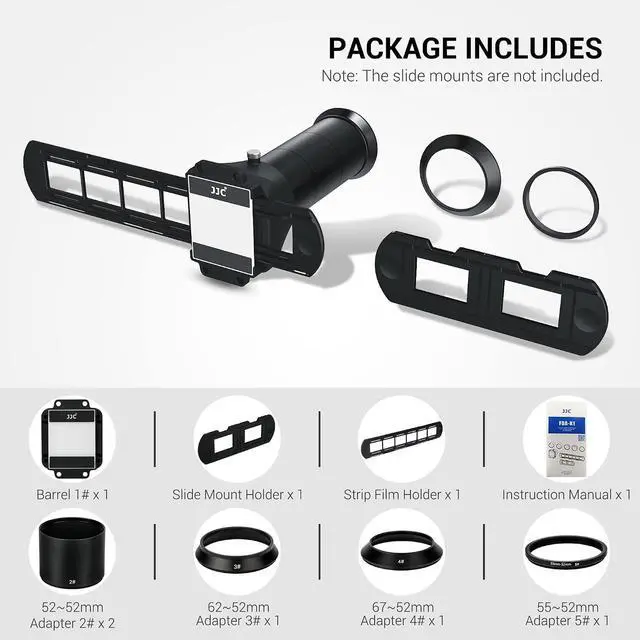 Alt view image 2 of 7 - JJC ES-2 Film Digitizing Adapter Set Kit | for Negative Copying,Converts 35mm Film & Slides to Digital Files Photo,Fits Camera with Select Canon Macro Lenses