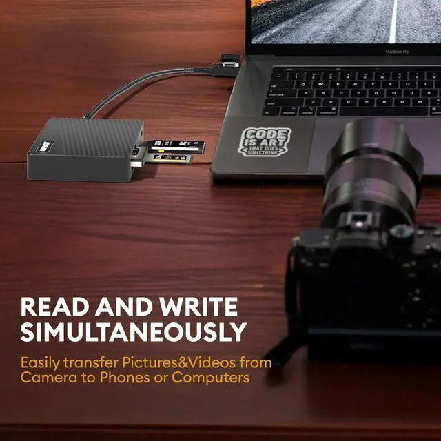 Alt view image 3 of 7 - Memory Card Reader USB 3.2 10Gbps Multi Memory Card Reader All-in-1 Simultaneous Reading SD Micro SD TF MS CF Compact Flash Card Readers for Computer PC Camera Laptop Black
