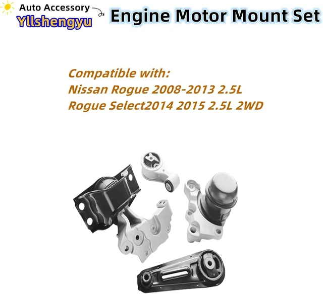 Alt view image 2 of 5 - Engine Motor Mount Kit for Nissan Rogue 2008-2013 & Rogue Select 2014-2015 2.5L 2WD, Set of 4 OE A7370 A7384 A4351 A4352 Bolt-On Fit, Fixes Vibration