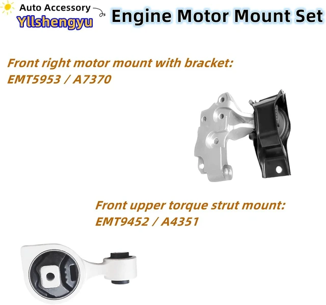 Alt view image 4 of 5 - Engine Motor Mount Kit for Nissan Rogue 2008-2013 & Rogue Select 2014-2015 2.5L 2WD, Set of 4 OE A7370 A7384 A4351 A4352 Bolt-On Fit, Fixes Vibration
