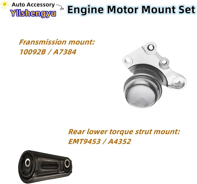 Alt view image 5 of 5 - Engine Motor Mount Kit for Nissan Rogue 2008-2013 & Rogue Select 2014-2015 2.5L 2WD, Set of 4 OE A7370 A7384 A4351 A4352 Bolt-On Fit, Fixes Vibration