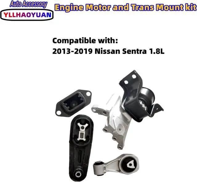 Alt view image 2 of 5 - Set of 4 Motor Mounts for Nissan Sentra 1.8L (2013-2019) | - Replaces 11360-1KA0A, 11220-1KG0A, A7382, A7376 - Fixes Vibration
