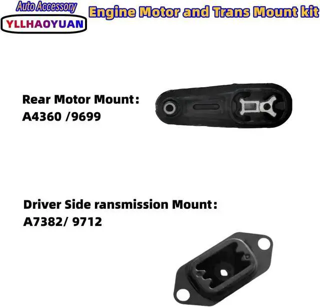 Alt view image 5 of 5 - Set of 4 Motor Mounts for Nissan Sentra 1.8L (2013-2019) | - Replaces 11360-1KA0A, 11220-1KG0A, A7382, A7376 - Fixes Vibration