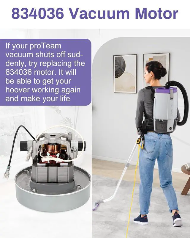 Alt view image 4 of 7 - 836099 834036 Vacuum Motor | Compatible with proteam Super Coach Pro 10 and Super Coach Pro 6, proteam 107303 Cooling Fan for The ProVac FS 6