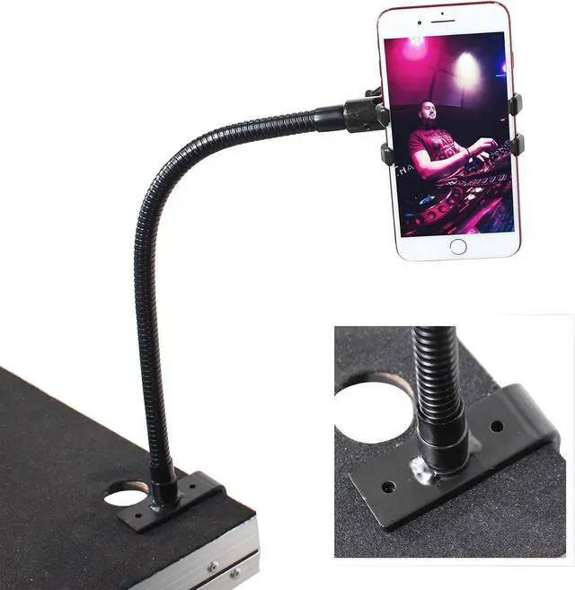 Alt view image 3 of 7 - Prox X-MOBICP18 Mobi Buddy Hands Free Mobile Device Clip Kit DJ Cellphone Selfie Stick Table Stand Tripod Clamp and Case
