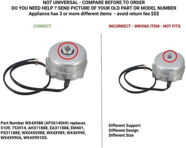 Alt view image 3 of 6 - SM5113 Condenser Fan Motor 2.5W 120V Replacement for Refrigerator & HVAC Systems, OEM Condenser Motor Replaces Universal SM5113 Compatible Models