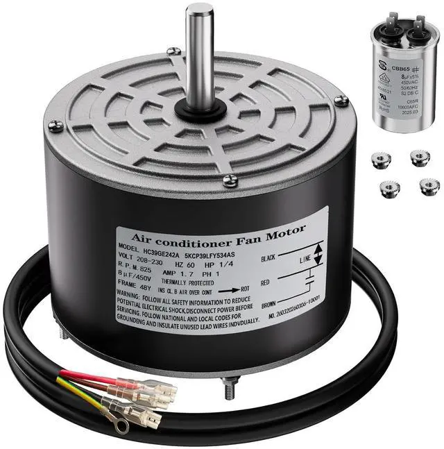 Main image of 5KCP39LFY534AS Condenser Fan Motor Replacement for Carrier HC39GE242 HC39GE242A HB39GQ232 HB38GE242, 1/4 HP 825 RPM 208-230V 48Y Frame CWLE
