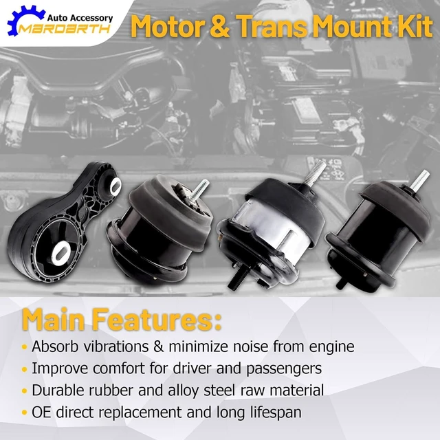 Alt view image 5 of 7 - Engine Motor Mount Replacement for 2009-2017 Traverse Enclave Acadia Saturn | Replacement of A5549HY, A5548HY, A5444, A5458HY, 3.6L, Automatic Transmission,Reduces Vibration and Rough Shifting