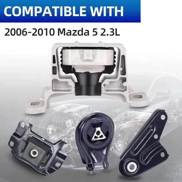Alt view image 2 of 7 - 4PCS Engine Motor Mount Set Compatible with 2004-2009 Mazd 3 2.3L | Engine Support Kit Includes A4403, A4404, A4405 and A4418