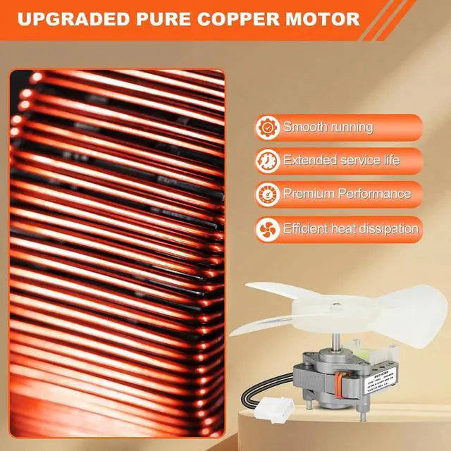 Alt view image 4 of 6 - BCD-0388 Mobile Home Bathroom Exhaust Fan Motor Replacement with Blade | 50 CFM Quiet 1.0 Sone Ceiling Vent Fan Motor, Fits V2244-50, V2245-50, V2262-50, Mobile Home Use