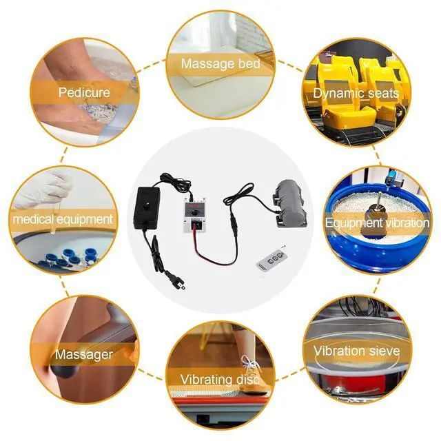 Alt view image 6 of 6 - DC24V Vibration Motor, 3800RPM Sieve Rotary Speed Vibrating Motor for Massage Bed Vibration, with Adjustable Speed Adapter and Digital Remote Control (Remote Control)