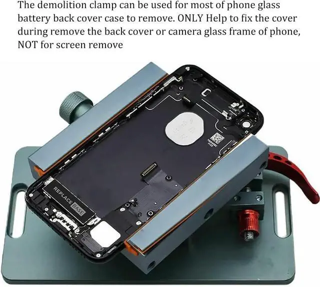 Alt view image 5 of 6 - 1Pcs Phone Back Cover Glass Demolition Clamp Lockable 360° Rotary Clamp Back Rear Camera Glass Frame Removal Repair Tool for Phone Tablet Repair Fixture Holder Tool