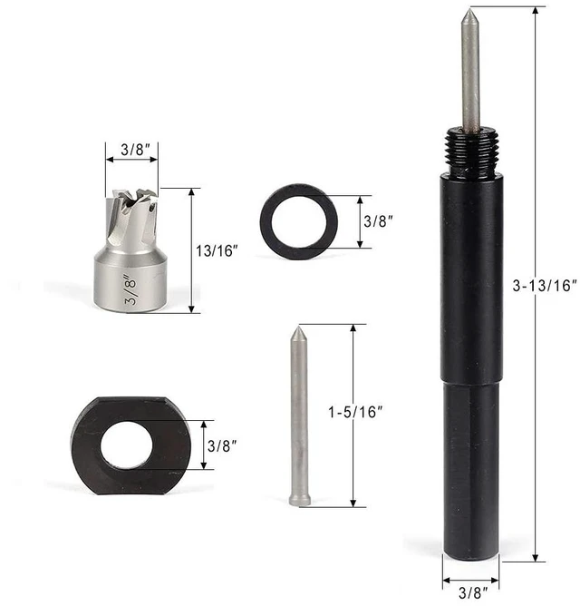 Alt view image 2 of 7 - Spot Weld Cutter Set 5-Pack 3/8 Inch for Power Hand Drill Tool | HSS,remover,welding,hole drilling bits