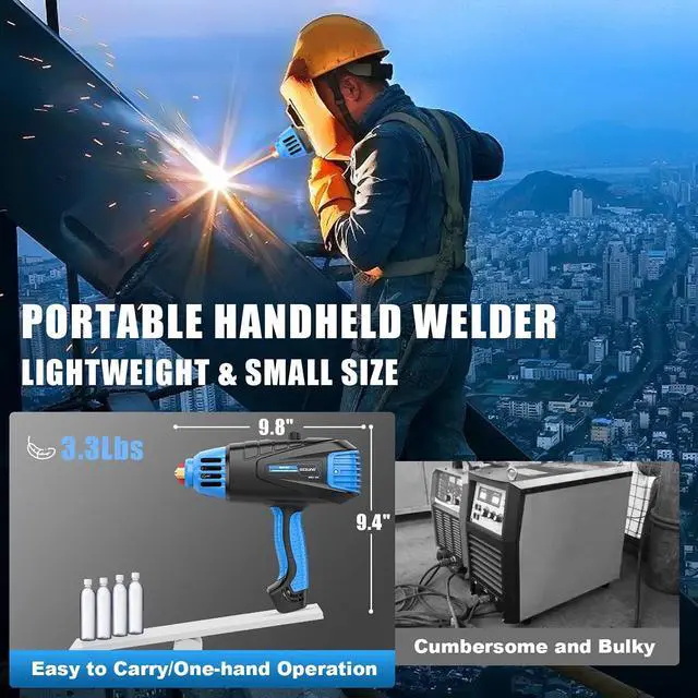 Alt view image 2 of 7 - Handheld ARC Welding Machine 110V, 90A Portable Stick Welder Gun | Fits for 1/16''-1/8'' Electrode Rods, IGBT Inverter