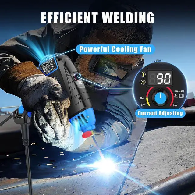Alt view image 4 of 7 - Handheld ARC Welding Machine 110V, 90A Portable Stick Welder Gun | Fits for 1/16''-1/8'' Electrode Rods, IGBT Inverter
