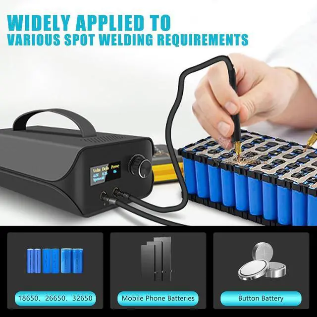 Alt view image 2 of 6 - Battery Spot Welder, Farad Capacitor Portable Mini Welder Spot 3000F with LCD Screen, 120 Levels Adjustable Spot Welding Machine 18650 Battery Energy Storage, Nickel Strip Support 0.1-0.3mm