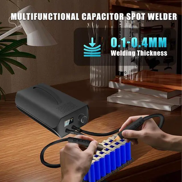 Alt view image 4 of 6 - Battery Spot Welder, Farad Capacitor Portable Mini Welder Spot 3000F with LCD Screen, 120 Levels Adjustable Spot Welding Machine 18650 Battery Energy Storage, Nickel Strip Support 0.1-0.3mm