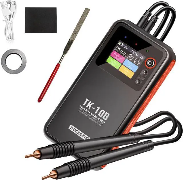 Main image of Battery Spot Welder with LCD Screen, 5000mah Handheld Spot Welder, Spot Welder for Lithium Batteries, Double Pulse Spot Welding 0.1mm-0.25mm for Iron, Stainless Steel, Nickel Strip, 18650 Battery Pack