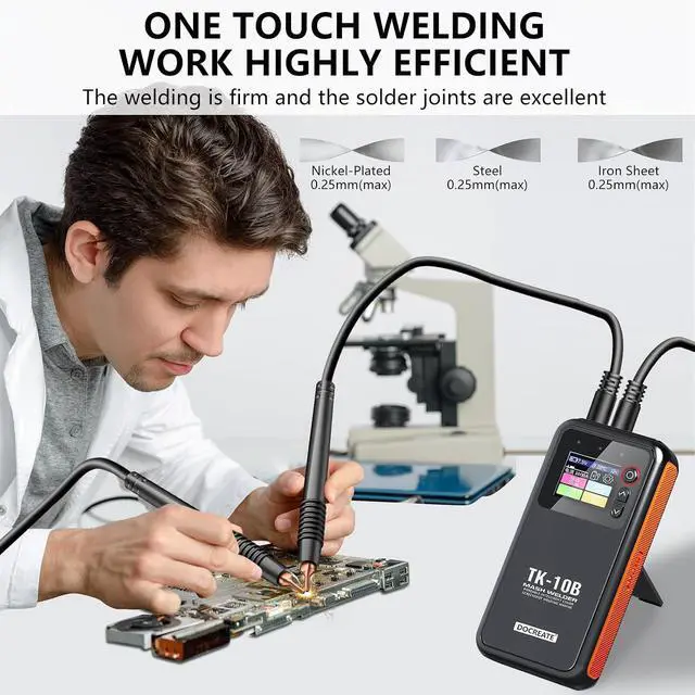 Alt view image 2 of 7 - Battery Spot Welder with LCD Screen, 5000mah Handheld Spot Welder, Spot Welder for Lithium Batteries, Double Pulse Spot Welding 0.1mm-0.25mm for Iron, Stainless Steel, Nickel Strip, 18650 Battery Pack