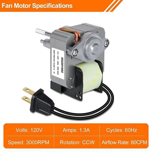 Alt view image 4 of 6 - Bathroom Exhaust Fan Motor and Blade Kit Replacement Fits AS50 AS54 AS60 | 80 CFM High Airflow Quiet Operation, Compatible with AS70, ASF50, ASLC50, ASLC50FL, ASF70, ASLC70