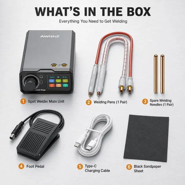 Alt view image 7 of 7 - 10000mAh Battery Spot Welder, Rotary Knob Operation 100 Gears Adjustable Foot Pedal Operated, 0.1-0.4mm Spot Welder with Dual Pulse Output, Portable Spot Welder for Making DIY Battery Packs | 10000mAh