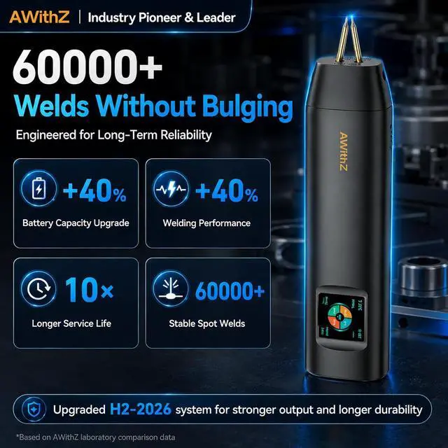 Alt view image 5 of 7 - Battery Spot Welder with 3700W MAX 1.5" LCD Display | 1000A Double-ended 99 Adjustable Levels, Auto/Manual Modes, 7-Language UI, Portable Spot Welder for Nickle