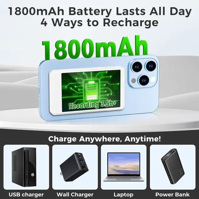 Alt view image 5 of 7 - Vlog Selfie Monitor Screen iPhone, Back Camera Monitor iPhone, White | Wireless Magnetic Selfie Screen for Android with Bluetooth Remote 1800mAh 3-Level Brightness Wide Screen Mode for Live Stream