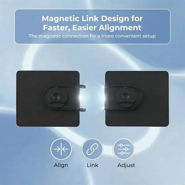 Alt view image 7 of 7 - 2-Pack Magnetic Monitor Connector with Pen Holder Magnetic Monitor Alignment Clips for Flat or Curved Computer Monitors Screen Strong Adhesive Magnetic Monitor Connection Bracket for Closing the Gap