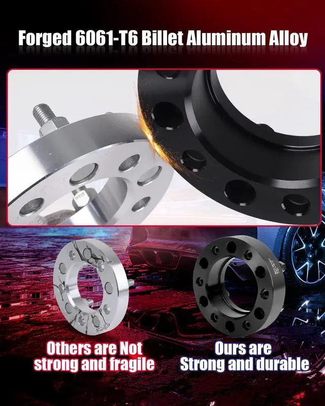 Alt view image 5 of 7 - 5x4.5 to 5x5 Wheel Adapters Conversion Compatible with JK XK WK WJ Wheels on Tj Yj Kk Xj Mj Kj Zj Vehicle, 1.25 inch 5x114.3mm to 5x127mm Forged Wheel Adapter with 1/2-20 Studs & 71.5mm Bore