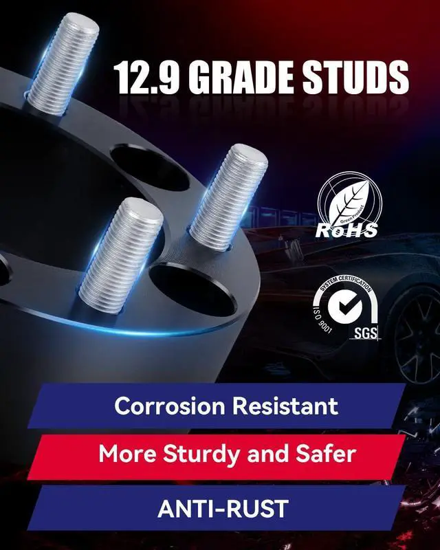 Alt view image 6 of 7 - 5x4.5 to 5x5 Wheel Adapters Conversion Compatible with JK XK WK WJ Wheels on Tj Yj Kk Xj Mj Kj Zj Vehicle, 1.25 inch 5x114.3mm to 5x127mm Forged Wheel Adapter with 1/2-20 Studs & 71.5mm Bore