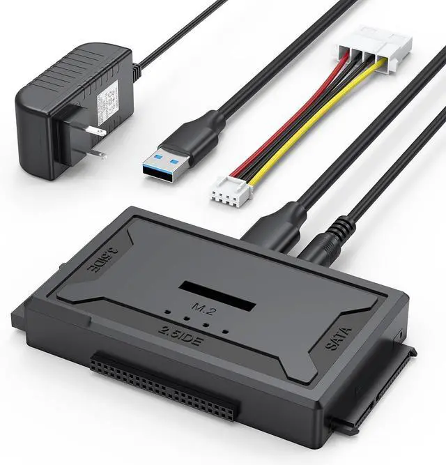 Main image of Hard Drive Reader 4-in-1, M.2 SATA IDE to USB Dock Ultra Data Retrieval Kit | 10Gbps NVME Docking Station, with 12V/2A Power Adapter for Internal M.2 2.5" 3.5" PATA HDD SSD Blu-ray Drive Computer