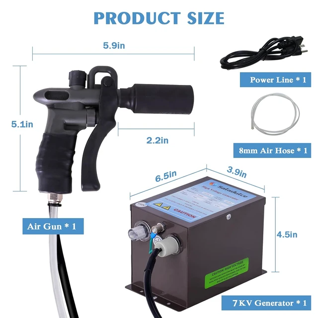Alt view image 6 of 7 - Ionizing Antistatic Electrostatic Eliminator Anti Static Ionizer + 4.6KV High Voltage Generator 110v by