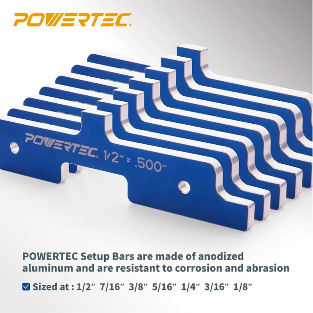Alt view image 2 of 6 - Setup Blocks & Table Saw Gauge 7PC Set 71579, Aluminum Setup Bars, Spacer Blocks & Measuring Bars, Woodworking Depth Gauge 3-in-One