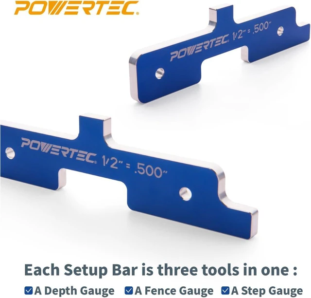 Alt view image 3 of 6 - Setup Blocks & Table Saw Gauge 7PC Set 71579, Aluminum Setup Bars, Spacer Blocks & Measuring Bars, Woodworking Depth Gauge 3-in-One