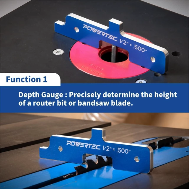Alt view image 4 of 6 - Setup Blocks & Table Saw Gauge 7PC Set 71579, Aluminum Setup Bars, Spacer Blocks & Measuring Bars, Woodworking Depth Gauge 3-in-One